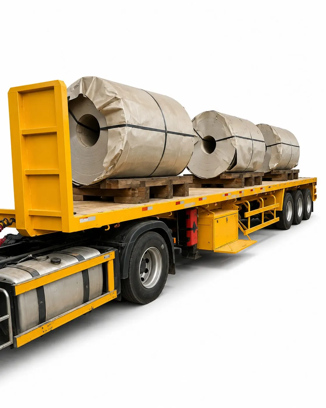 Steel coils loaded for international delivery